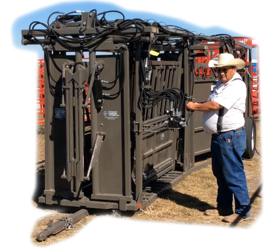 Portable Hydraulic Cattle Working Chute, Double Alley with Tub